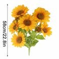 thumbnail image 2 of Ramo de girasol artificial de 9 cabezas, simulación de plástico, decoración floral, decoración de oficina en casa, flor falsa Advancent HA8170-00B, 2 of 6