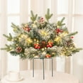 thumbnail image 7 of EWASWON Christmas Half-Round Snow Flocked Christmas Tree with Mushrooms - Pre-Lit Multicolor LED Lights, Outdoor Ground Stake, Weather-Resistant for Garden/Patio, 7 of 7