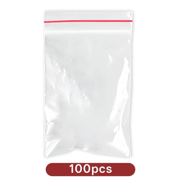 CCOCC 100 Pcs Mini Ziplock Bags, Food Grade PE Small Plastic Pouches, Airtight Seal for Jewelry, Beads, Snacks, Crafts, Office Organization, Soft & Durable