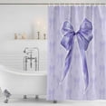 thumbnail image 3 of Purple Bow Shower Curtain, Waterproof Shower Curtains for Bathroom, Cute Bowknot Simple Pure Color Washable Fabric Bathtub Curtain Set Bath Decor with 12 Hooks 72"x78", 3 of 8
