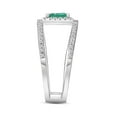 thumbnail image 2 of ARAIYA FINE JEWELRY Sterling Silver Diamond and Created Emerald Double Row Solitaire Band Ring (1/3 cttw, I-J Color, I2-I3 Clarity), Size 5.5, 2 of 5