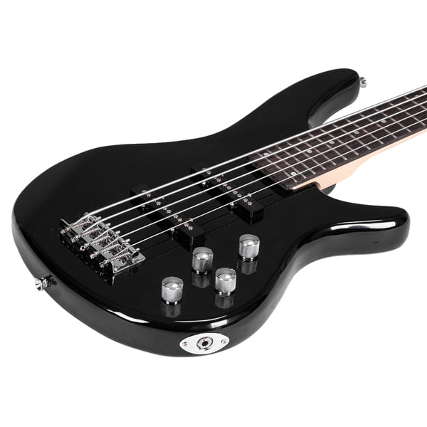 5 String Full Size Bass Guitar SS Pickups and Amp Kit for The Experienced Player Black