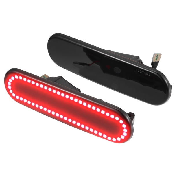 Luz LED de posición lateral 33801-S5T-A01, luces de señal de giro traseras, luces de posición lateral para guardabarros para Honda Civic, lente negra, luz LED roja, 1 par