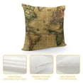 thumbnail image 4 of YINGXI  Decorative Throw Pillow Case Cushion Cover Vintage Map of The World 24x24in, 4 of 5