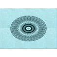 thumbnail image 1 of Ahgly Company Machine Washable Indoor Rectangle Transitional Electric Blue Area Rugs, 5' x 7', 1 of 7