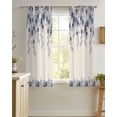 thumbnail image 4 of Vintage Navy Blue Roses Sheer Curtains 39 Inch Length 2 Panels Set for Living Room/Bedroom, Spring Floral Elegant Pastoral Retro Art Kitchen Curtains Grommet Curtains Window Treatments 27.5"x39"x2, 4 of 7