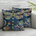 thumbnail image 3 of HENGT Bohemian Dragonfly Throw Pillow Covers Vintage Mandala Flowers Decorative Pillow Cases Exotic Boho Style Cushion Covers for Home Bed Sofa Office, 3 of 5