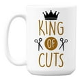 thumbnail image 1 of King of Cuts White Ceramic Coffee & Tea Mug for a Barber or Hairstylist (15oz), 1 of 6