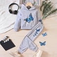 thumbnail image 2 of Toddler Girls Outfits Long Sleeve Print Tops And Pants Hoody 2Pcs Fall Set Children Girls' Clothing Size 3-4T, 2 of 8