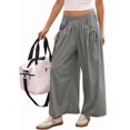 thumbnail image 3 of Women's Wide Leg Fashion Street Style Flared Trousers Pants for Summer Casual Beach Vacation Gray S, 3 of 10