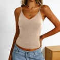 thumbnail image 2 of Camisetas de Manga Corta para Mujeres Camisola de Cuello en V en Forma de I Parte Trasera Plegada Yoga Tank Top Casual Poliéster Longitud Regular, 2 of 8