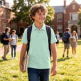 thumbnail image 6 of hoksml Kids Short Sleeve Shirt, Boys and Girls Uniform Top with Pocket, Casual Collared Tee for Back to School, 6 of 8