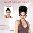 thumbnail image 5 of Jademall 1-Piece Curly Messy Hair Bun Extension, 60g Natural Fluffy Synthetic Drawstring Ponytail, Loose Wave Hair Bun for Women Daily Use, Black, 5 of 6