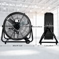 thumbnail image 4 of 36"Industrial Fan High Velocity,Heavy Duty Drum Fan up to 18600CFM,3-Speed & 360°Adjustable,Ideal for Home, Garage, Indoor/Outdoor Use, Black, 4 of 8