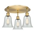 thumbnail image 3 of Innovations Lighting  Hanover - 3 Light 18" Flush Mount Fishnet/Brushed Brass, 3 of 5