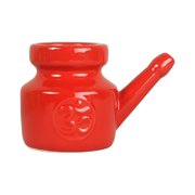 Aoanydony Ceramic Neti Pot Leakproof Sinus Rinse Pot Durable for Nasal 350ml Red 5.51 Inchx3.94 Inchx4.13 Inch