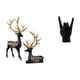 thumbnail image 1 of Estatua de resina de alce y reno, escultura con gesto de mano de roca, colección creativa de figuras de animales y manos para decoración del hogar, bo, 1 of 8
