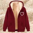 thumbnail image 2 of Jalioing Fleece Lined Hooded Sweatshirt for Women Long Sleeve Zipper Up Winter Thermal Jacket Thick Warm Coat, 2 of 4