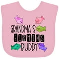 thumbnail image 3 of Inktastic Grandma's Fishing Buddy with Colorful Fish Boys or Girls Baby Bib, 3 of 4