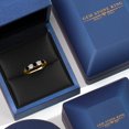 thumbnail image 5 of Gem Stone King 10K Yellow Gold Black Diamond and White Topaz Wedding-Bands Ring for Women | 0.94 Cttw | Round 3.5MM | Gemstone April Birthstone | Size 8, 5 of 6