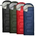 thumbnail image 1 of 10 Pack Bulk Wholesale of Cold Weather Hooded Sleeping Bags for Adults, Kids, Homeless, Camping, Indoors, Outdoors in Black, Navy Blue, Forest Green, Red - 71"L x 30"W, 1 of 7