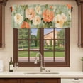 thumbnail image 6 of Pink Flowers Curtain Valances for Windows, Kitchen Valance Window Treatments Panel 2 Pack, Pastoral Botanical Retro Oil Painting Rod Pocket Short Curtains for Bathroom Bedroom 54 x 18 Inch, 6 of 8