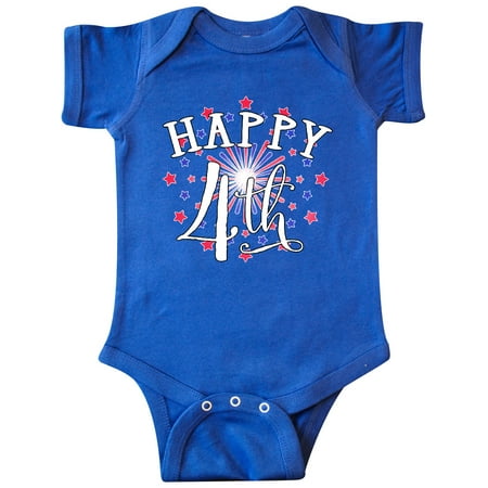 

Inktastic Happy 4th- Fourth of July firework Gift Baby Boy or Baby Girl Bodysuit