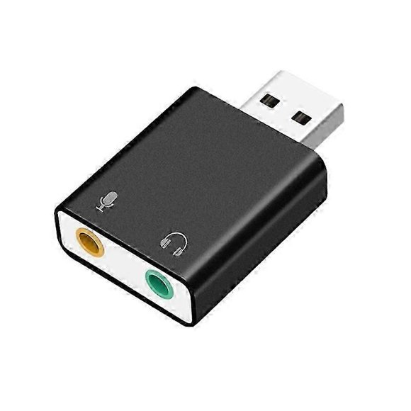USB to 3.5mm Jack Headphone and Mic Jack Audio Adapter Mic Stereo Sound Card
