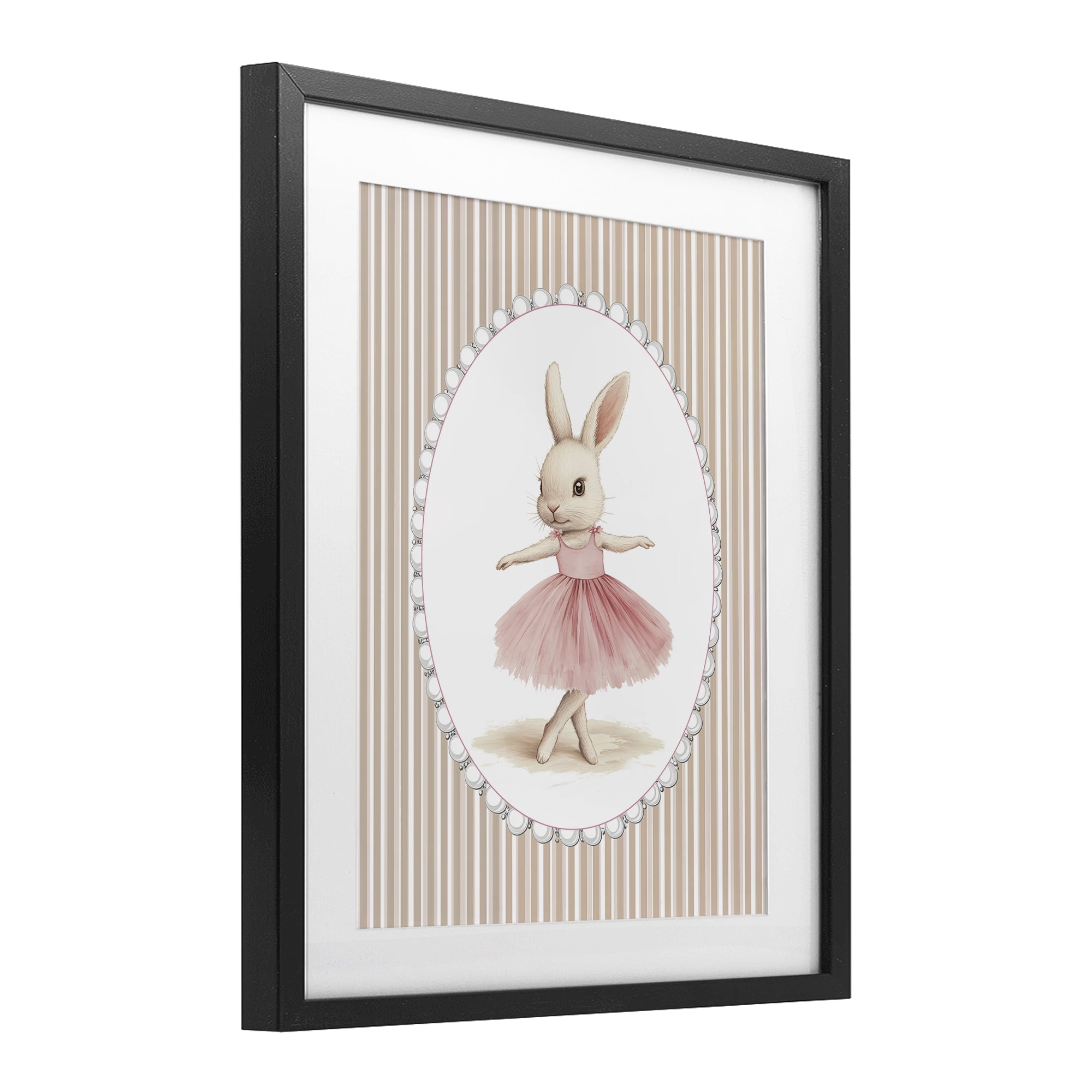 Stupell Industries Woodland Dancer Bunny Black Framed Print Under Glass, design by Christine Simpson Art