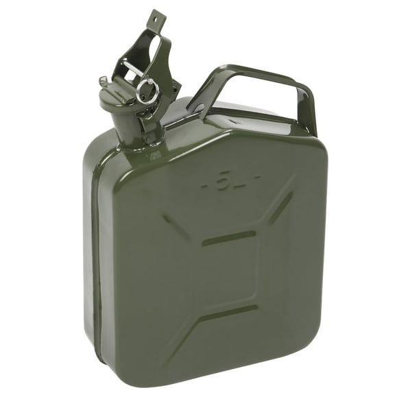 Portable Jerry Can 5L 1.32Gal Capacity, Emergency Backup Fuel Container, Army Green, US Standard