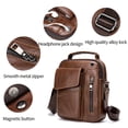 thumbnail image 4 of Genuine Leather Bag for Men Zipper Men's Shoulder Bags Man Leather Crossbody Bag Messenger Bags for Men Handbags Flap Business Bag, 4 of 5