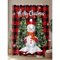 thumbnail image 4 of Merry Christmas Cute Snowman Xmas Tree Red and Black Buffalo Plaid Shower Curtain Set ，Waterproof Fabric Shower Curtains Shower Curtains for Bathroom,Bathroom Decor 72"x78", 4 of 6