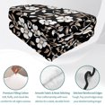 thumbnail image 4 of Full Quilt Set 78''x90'', Black White Floral Lightweight Bedspread Coverlet Set with 2 Pillow Shams, Farmhouse Vintage Botanical Leaves Breathable All Season Quilt Bedding for Bedroom/Guest Room, 4 of 9