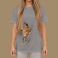 thumbnail image 2 of Jsaierl Women's Pet Carrier Sweatshirts Cute Solid Color Round Neck Sweatshirt Travel Pullover Going Out Short Sleeve Tops Fall Clothes S-2XL, 2 of 6