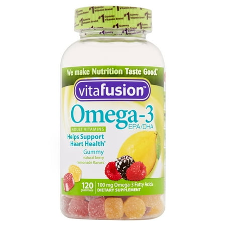 Vitafusion Omega 3 Gummy vitamines pour les adultes, 120 count