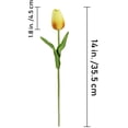 thumbnail image 4 of 9 piezas de tulipanes artificiales de color naranja, flores falsas, tallos de tulipán de tacto real, tulipanes de poliuretano para Pascua, corona de primavera, arreglo floral, centro de mesa, ramo de boda, decoración de mesa de cumpleaños, 14 pulgadas de alto ER, 4 of 5