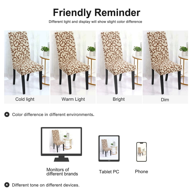Unique Bargains Stretch Dining Room Chair Seat Cover Champagne and Coffee Walmart