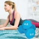thumbnail image 5 of Set de 2 Mancuernas X-Rush Hexagonales de 8 lbs (16 lbs) con Recubrimiento de Neopreno Azules, 5 of 8