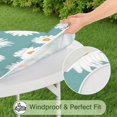 thumbnail image 5 of Teal Daisy Flower Yellow Centers Pattern Round Fitted Tablecloth with Elastic Edge,Dining Table Cover Waterproof,Outdoor Round Tablecloth for Camping,Dining,Indoor and Outdoor, 5 of 7