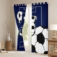 thumbnail image 3 of Feelyou Est Football Sleep Curtains Pack of 2 (52x84 Each), Initial J Blue Window Curtains, 3 of 6