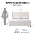 thumbnail image 2 of King Size Upholstered Platform Bed Frame with 54" Tall Wingback Headboard, Chenille Fabric, Strong Wood Slats Support, No Box Spring Needed, 1000LBS Capacity, Easy Assembly, Cream White, 2 of 9