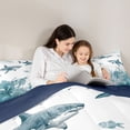 thumbnail image 4 of Erosebridal Watercolor Shark Turtle Twin Comforter Sets,Nautical Marine Animals Bedding Set For Men Women, Reversible 2 Pieces, 4 of 7