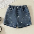 thumbnail image 3 of Cute Outfits for Girls Knit Embroidery Fly Sleeve T Shirts and Jean Shorts Summer Vacation Beach Girls Clothes Size 2-8, 3 of 5