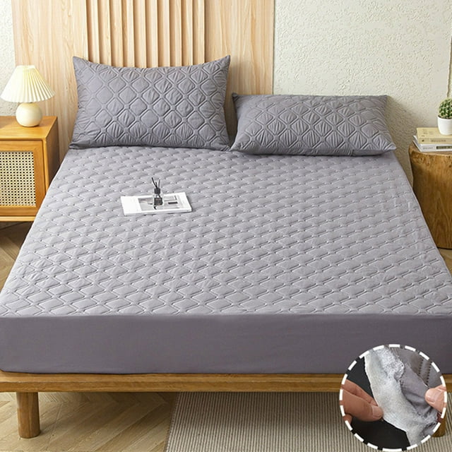 Paokuoon Waterproof Mattress Protector Mattress Pad Mattress Protector Waterproof Breathable Soft Elastic Band slip Full Coverage Children Elderly Protective