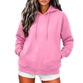 thumbnail image 2 of Fleece Hoodie for Women Ghalytn Pullover Sweatshirt - Casual Loose Fit Top with Pockets, 2 of 9
