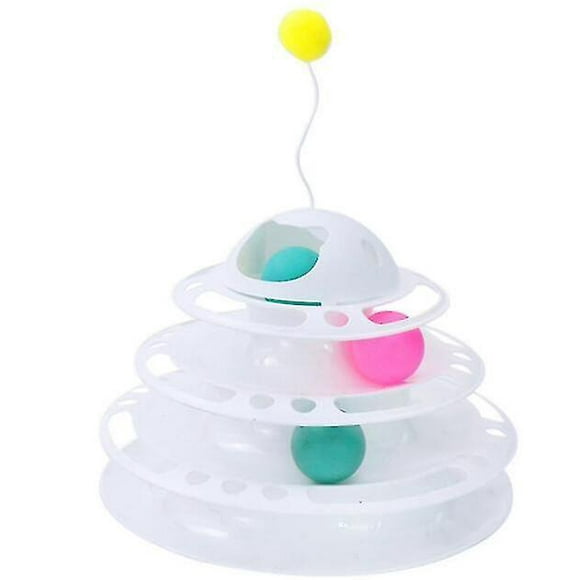 Ssxjv Jeu De Chat, Avec Antenne, Boule De Chat Rigolote, Blanc