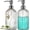 Clear-2p, variant on 18Oz Simple Glass Soap Dispenser with Black Rust Proof Pump,Refillable Kitchen soap Dispenser with Vertical Stripe, Bathroom Soap Dispenser for Dispense Hand soap, Dish Soap, Lotion.