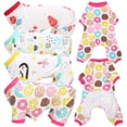 thumbnail image 1 of 4Pcs Pet Dog Jumpsuit Soft Clothes Spring Summer Cotton Dogs Bodysuits Long Sleeve ShirtS, 1 of 9