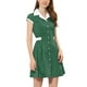 thumbnail image 4 of INSPIRE CHIC Vestido de Camisa de Mujer con Botones, Cuello Notch, Manga Corta, Vestidos de Trabajo con Cinturón XL Verde, 4 of 5