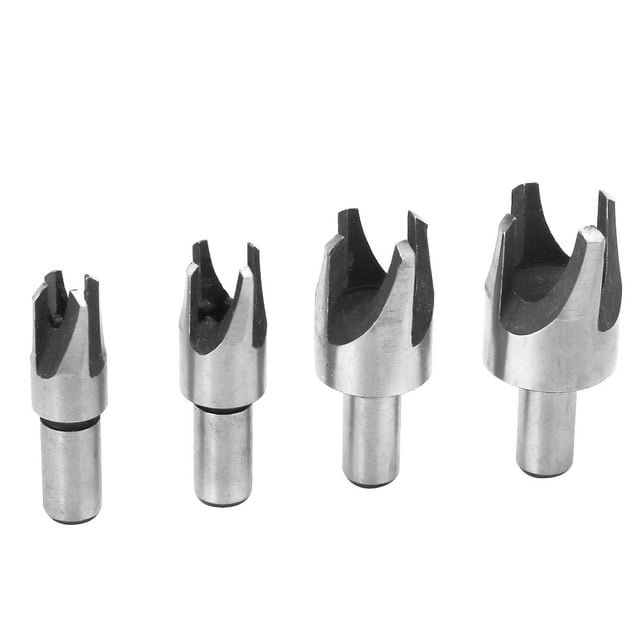 Wood Plug Cutter Tool,4 Pcs 45# Carbon Woodworking Cork Drill Bit Tenon Cutter Drill Bit Proven Performance